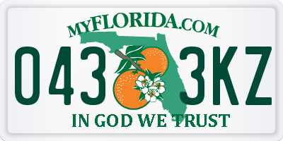 FL license plate 0433KZ