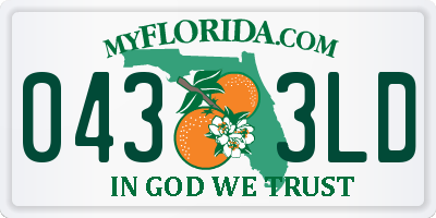 FL license plate 0433LD