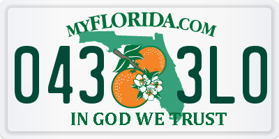 FL license plate 0433LO