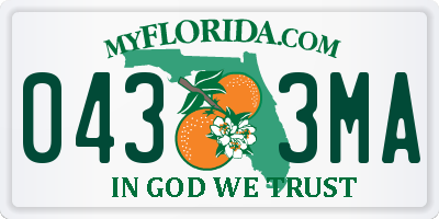 FL license plate 0433MA