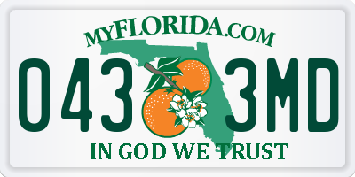 FL license plate 0433MD