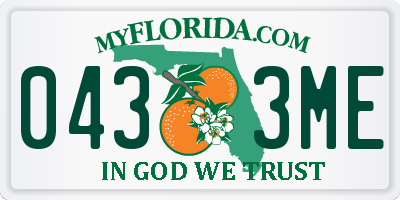 FL license plate 0433ME