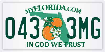 FL license plate 0433MG