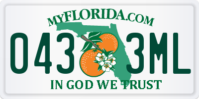 FL license plate 0433ML