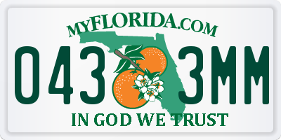 FL license plate 0433MM