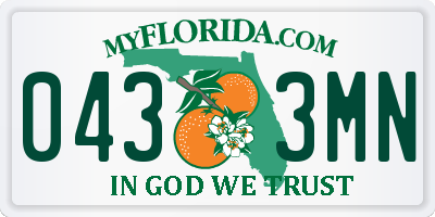 FL license plate 0433MN