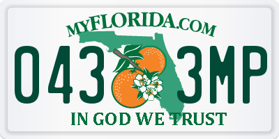 FL license plate 0433MP