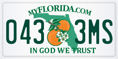 FL license plate 0433MS