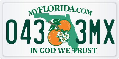 FL license plate 0433MX