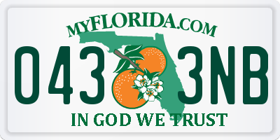 FL license plate 0433NB