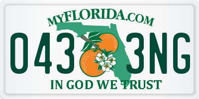 FL license plate 0433NG
