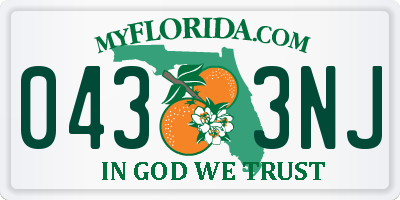 FL license plate 0433NJ