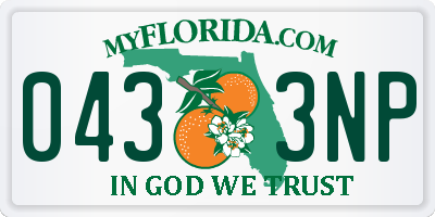 FL license plate 0433NP