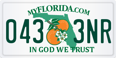 FL license plate 0433NR
