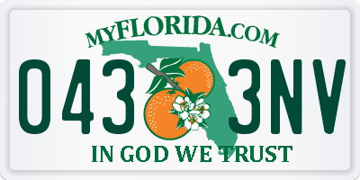 FL license plate 0433NV