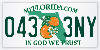 FL license plate 0433NY