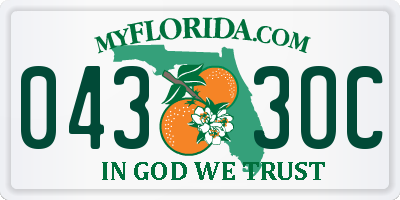 FL license plate 0433OC