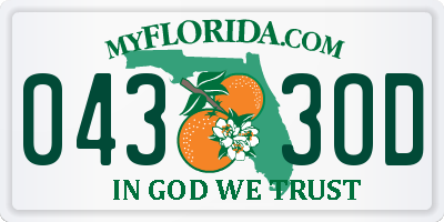 FL license plate 0433OD