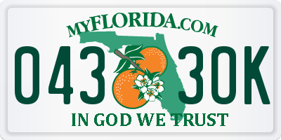 FL license plate 0433OK