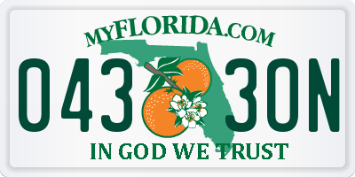 FL license plate 0433ON