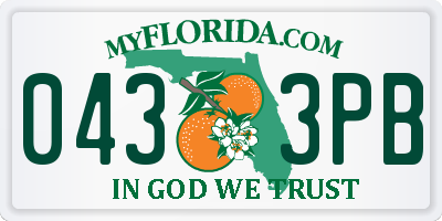 FL license plate 0433PB