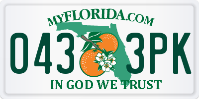 FL license plate 0433PK