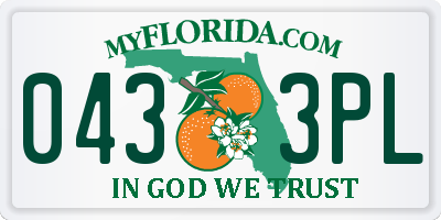 FL license plate 0433PL