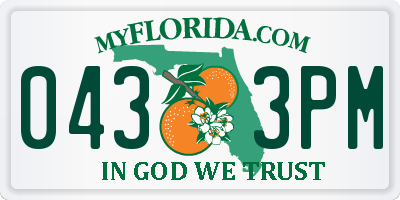 FL license plate 0433PM