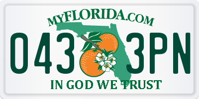 FL license plate 0433PN