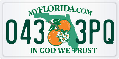 FL license plate 0433PQ
