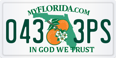 FL license plate 0433PS