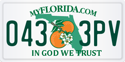 FL license plate 0433PV