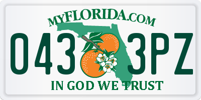 FL license plate 0433PZ