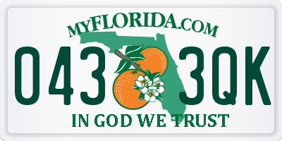 FL license plate 0433QK