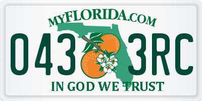 FL license plate 0433RC