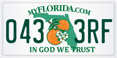 FL license plate 0433RF