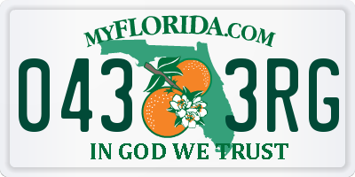 FL license plate 0433RG