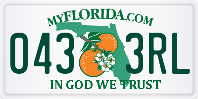 FL license plate 0433RL