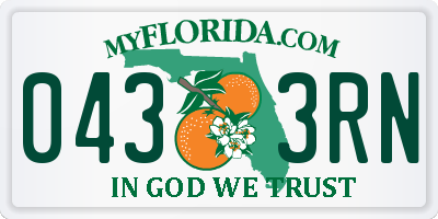 FL license plate 0433RN