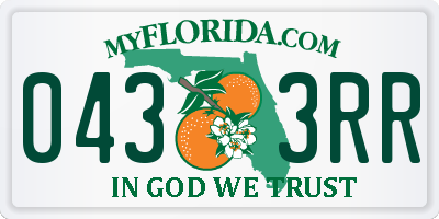 FL license plate 0433RR