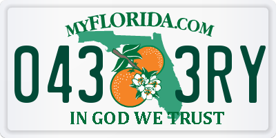 FL license plate 0433RY