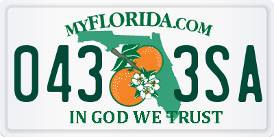 FL license plate 0433SA