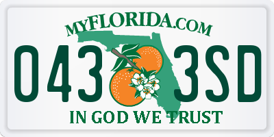 FL license plate 0433SD