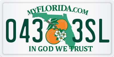 FL license plate 0433SL