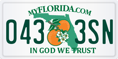 FL license plate 0433SN