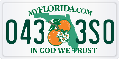 FL license plate 0433SO