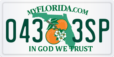 FL license plate 0433SP