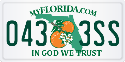 FL license plate 0433SS