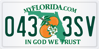 FL license plate 0433SV