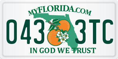 FL license plate 0433TC
